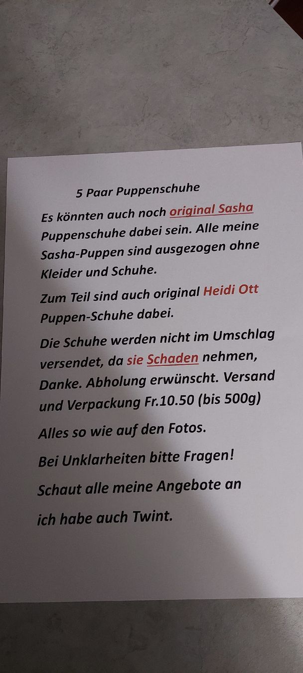 Puppen: 5 Paar Puppenschuhe  – Gebraucht aus Muri AG von nindo1 8