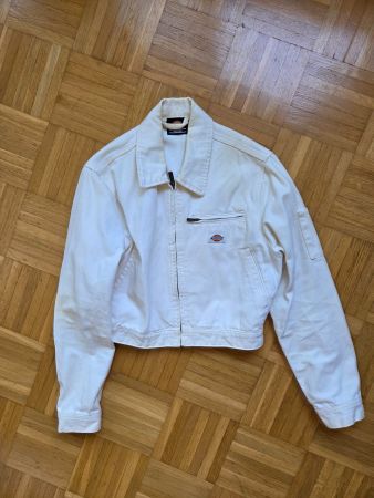 Veste en jean blanc croppé Dickies