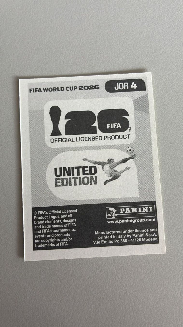 Panini Carte collezionabili: Carte panini 2026 - JOR 4 – Nuovo (secondo la descrizione) da La Neuveville venduto da Ibo2300 1