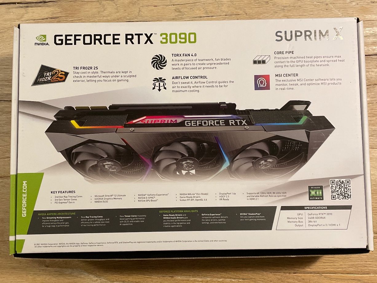 MSI Schede grafiche: Nvidia 3090 RTX 24GB GPU - MSI Suprim X – Usato da Nyon venduto da foft 1