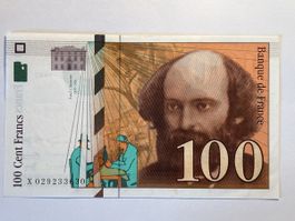 Banknote 100 Cent Francs Frankreich 1997 Cezanne AU