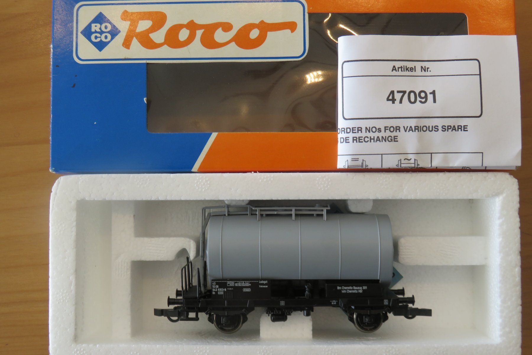 Roco Modellini di ferrovie: Roco 47091 Kesselwagen, Trinkwassertank, DR, Ep IV – Nuovo (secondo la descrizione) da Wohlen b. Bern venduto da Bajassli 1
