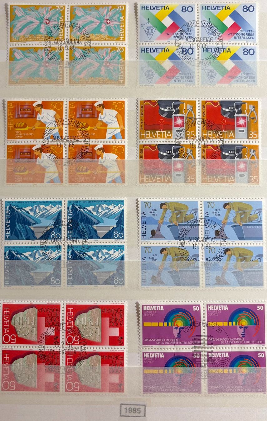Tutti i francobolli: Timbres suisses 1985 Par 4 – Usato da Lausanne venduto da Cabessa