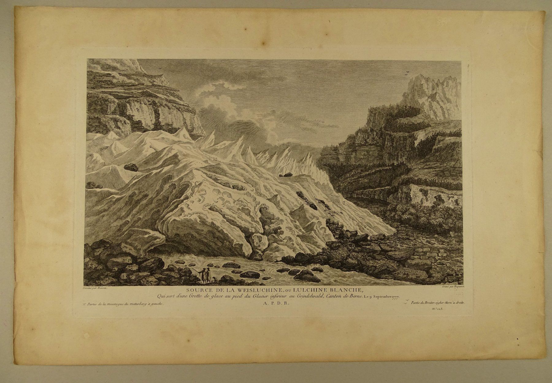 Incisioni: GRINDELWALDGLETSCHER, KUPFERSTICH 1788 – Usato da Grüningen venduto da Kartensammler 1