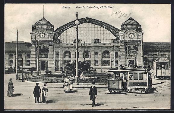 Cartoline postali: Basel, Bundesbahnhof, Mittelbau und Stra – Usato da Berlin venduto da bartko-reher