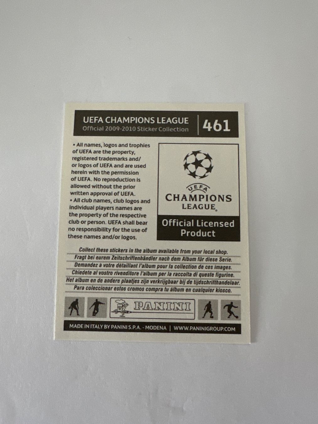 Panini Carte collezionabili: Panini UEFA Champions League 2009-2010 - Nr. 461 – Usato da Sulz AG venduto da DealWerk 1