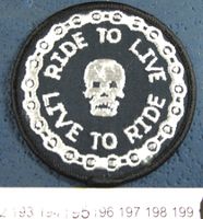 RIDE TO LIVE  LIVE TO RIDE BIKER AUFNÄHER/KLEBER GESTICKT