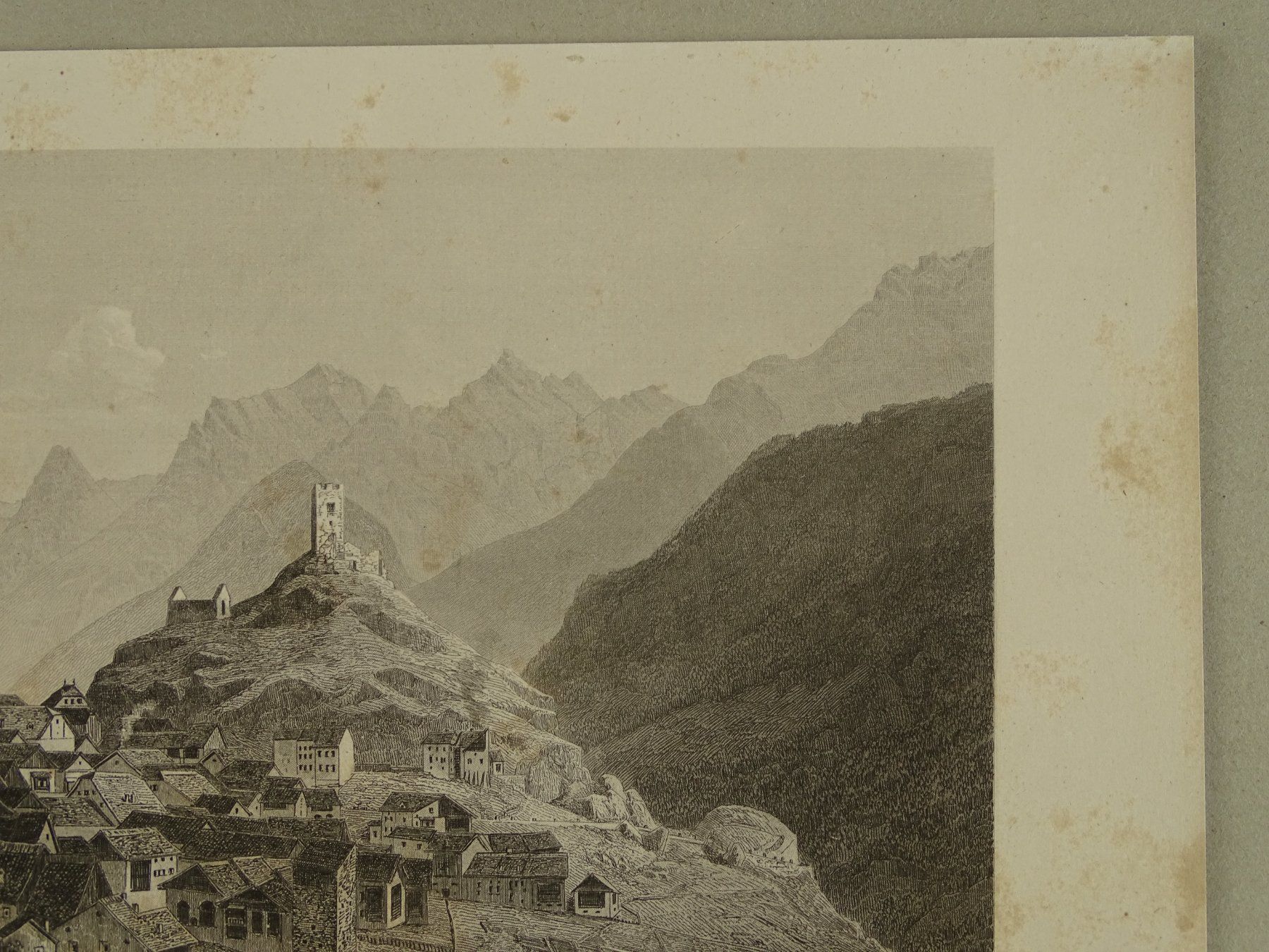 Incisioni: ARDEZ, ENGADIN, STAHLSTICH UM 1870 – Usato da Grüningen venduto da Kartensammler 4