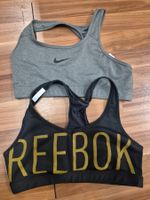 2 Sport BHs von Nike und Reebok, Grau und Schwarz,M k4