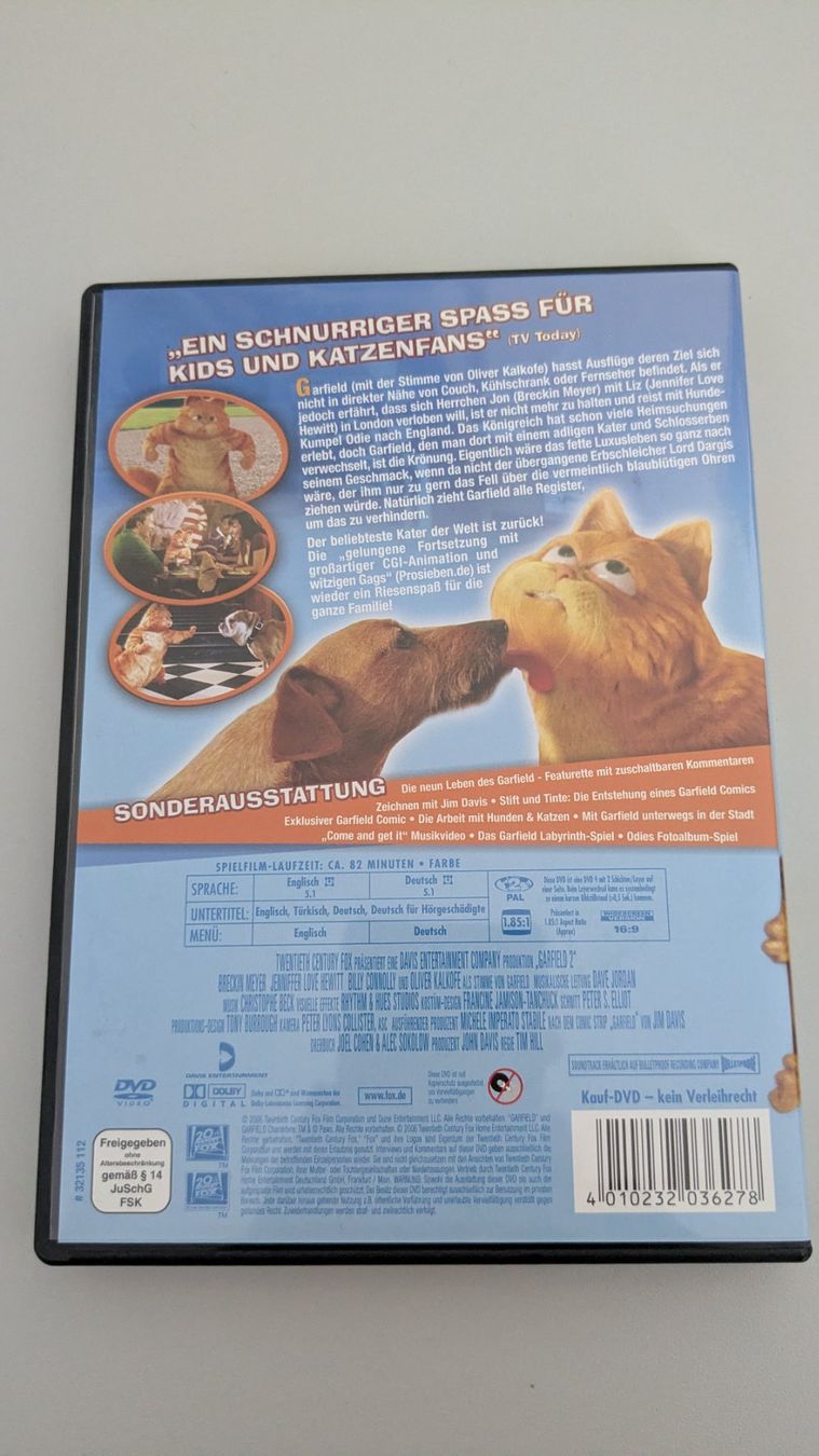 Tutti i DVDs: Garfield 2 (DVD) – Usato da Würenlos venduto da Sandler 1