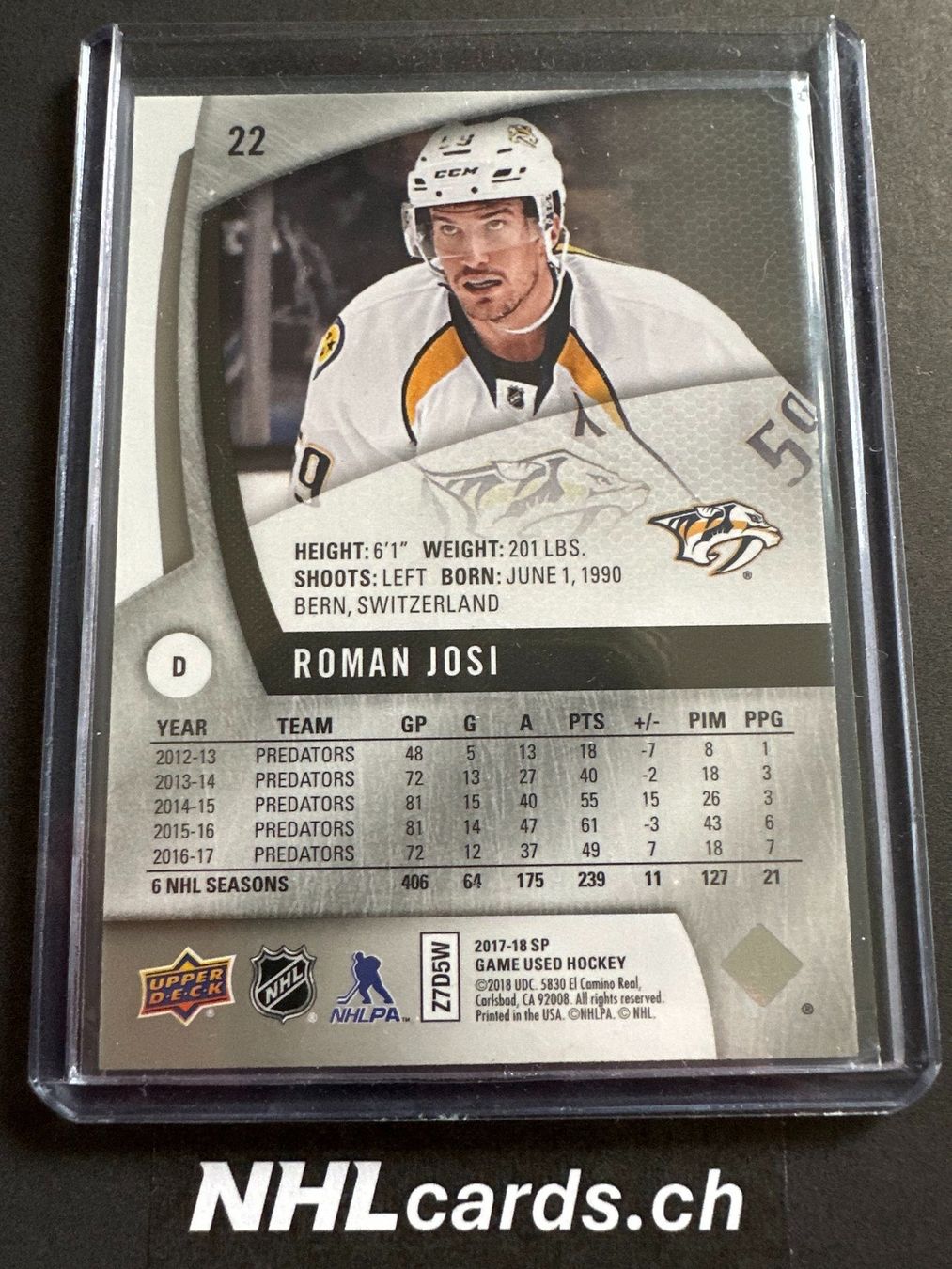 NHL Carte collezionabili: Roman Josi NHL Insert Card /59 – Usato da Belp venduto da nhlcards.ch 1