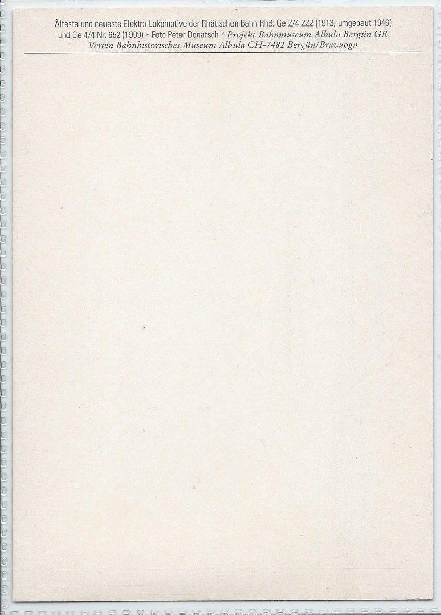 Cartoline postali: Bahnmuseum Albula RhB Ge 4/4 – Nuovo (secondo la descrizione) da Rothrist venduto da Stranglehold 1