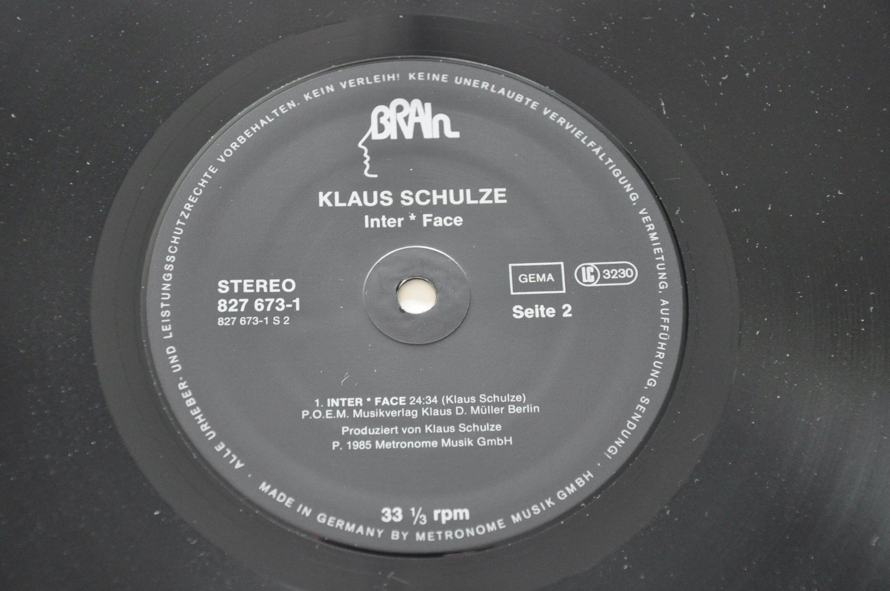 Dischi in vinile: KLAUS SCHULZE LP INTER FACE – Usato da Sion venduto da jaipur1401 3