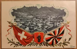 Sehr schöne Prägekarte Glarus um 1900