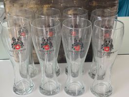 8 rare 0.5l Weizenbiergläser Privatbrauerei – Set
