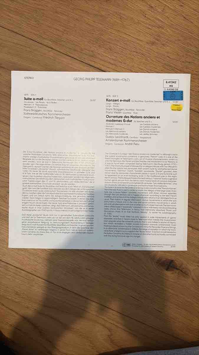 Dischi in vinile: Disque vinyle Telemann Blockflötenwerke classique – Usato da Corminboeuf venduto da Cmabillard 1
