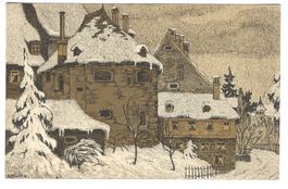 Winter-Postkarte St.Gallen Karlstor Für die Jugend