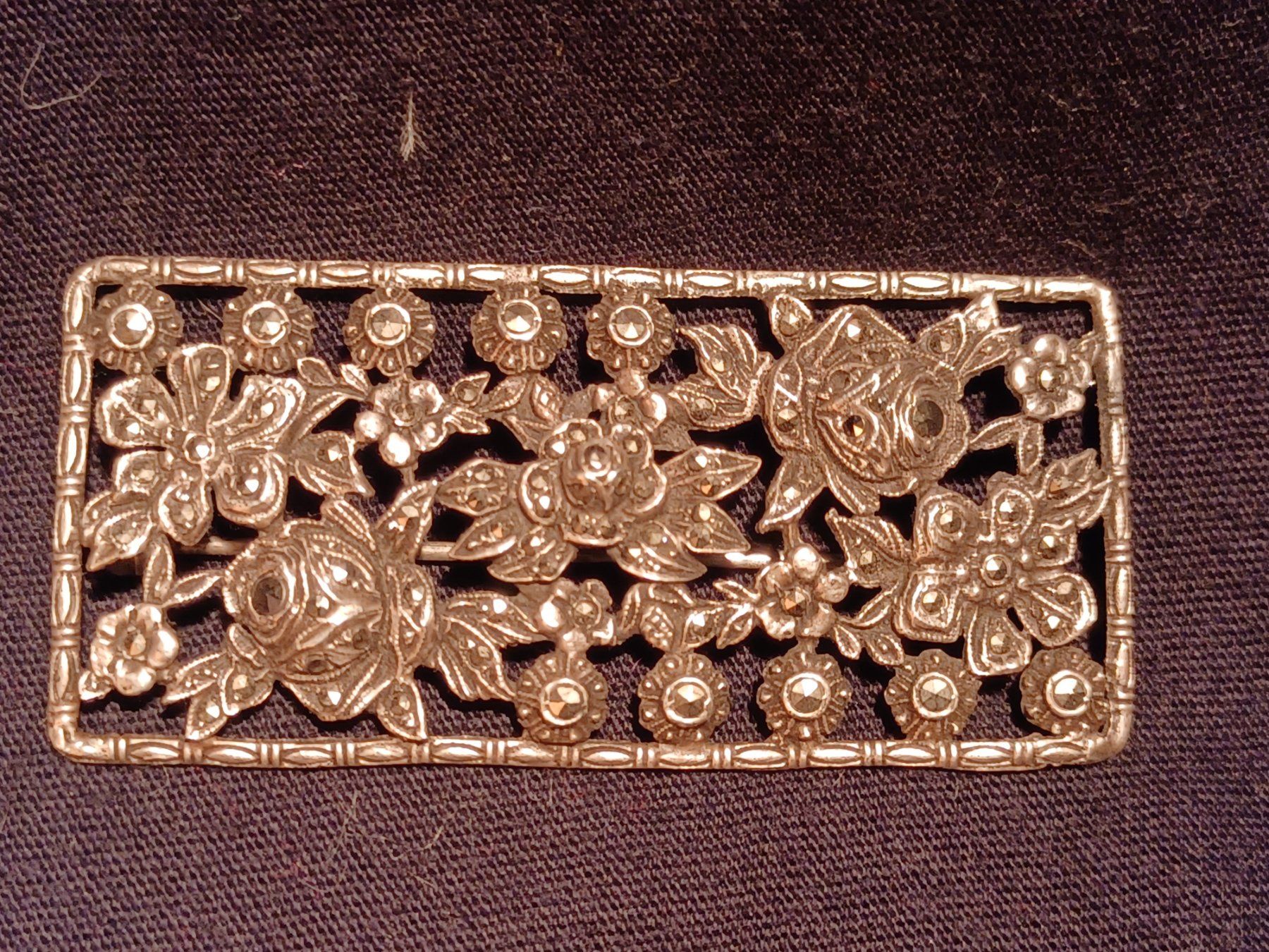 Broschen & Nadeln: Jugendstil florale Silberbrosche mit Markasit – Gebraucht aus gais von dun_c2xc