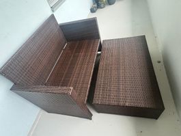 Balkonsofa,Gartensofa ausziehbar,auch für kleine Balkone