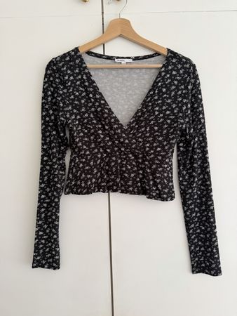 Top court Subdued manche longe fleuri M