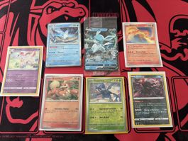 Lot de 7 cartes Pokémon diverses en bon état général