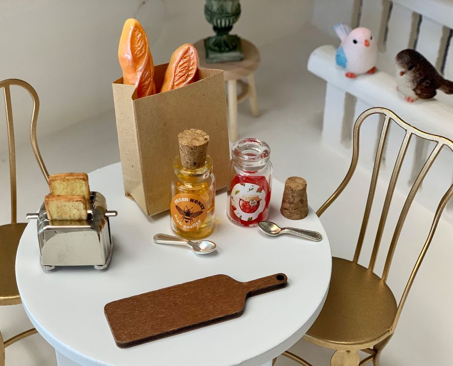 5 Stück Miniatur Lebensmitteldosen 1/12 - Puppenhaus Zubehör Küchendekoration