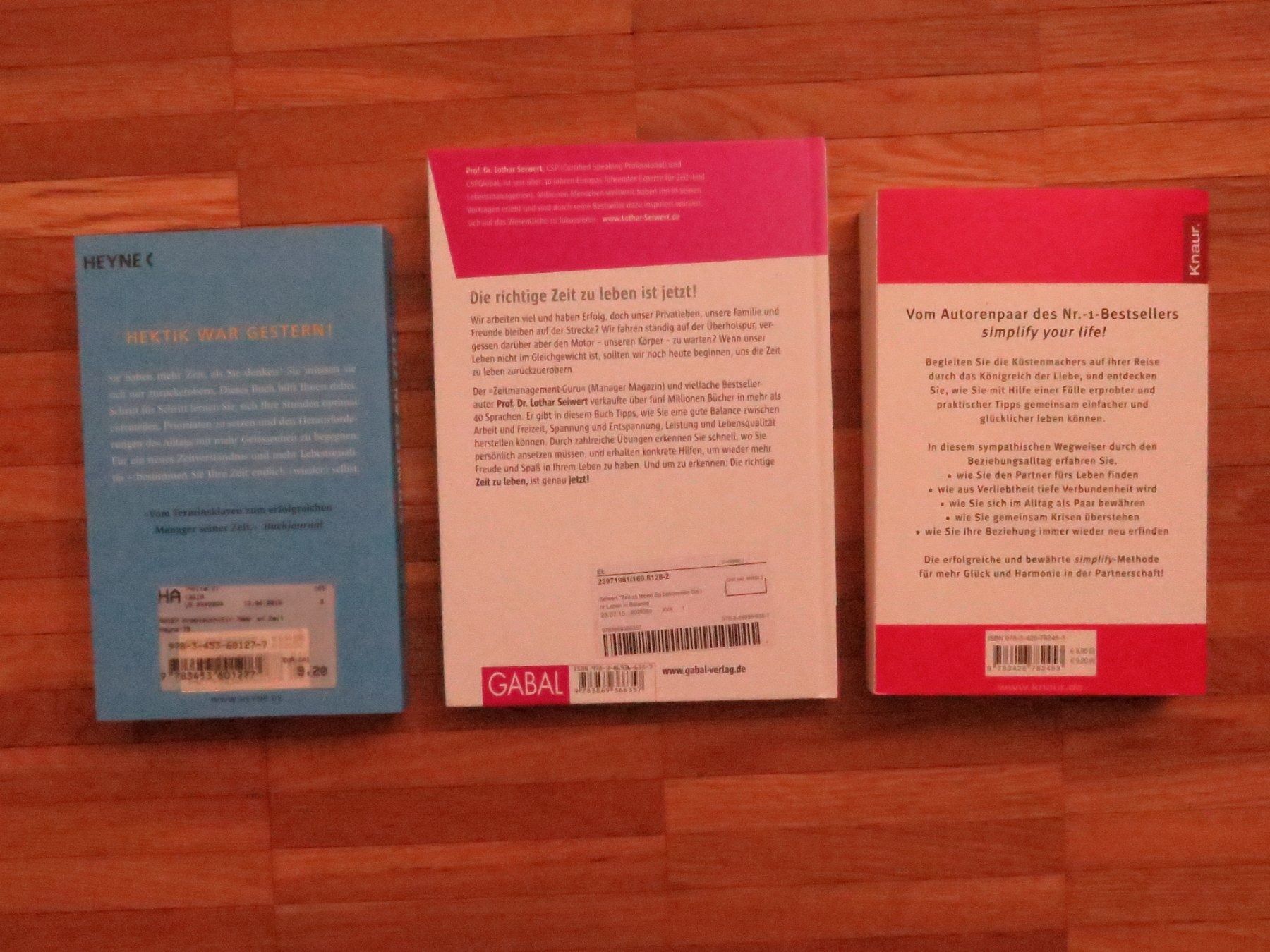 Libri: Zeit - Balance - simplify your Love - 3 Bücher – Usato da Zwingen venduto da Tigertimmi 1