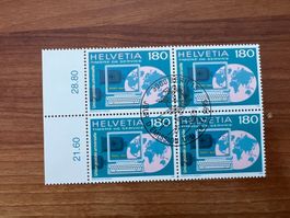 1995 UPU  CH Erstag gest.Viererblock mit Tab  (K218)