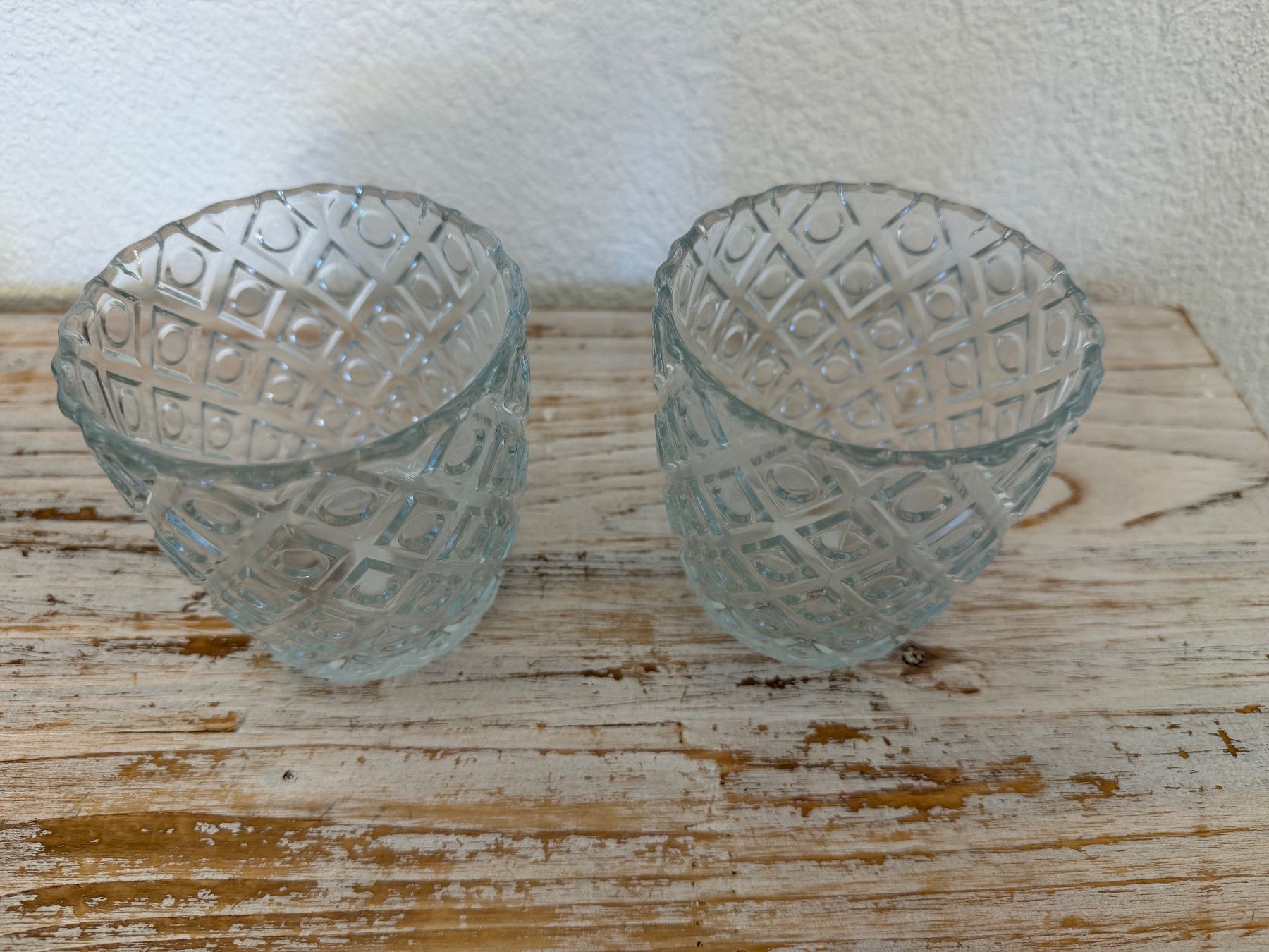 Portacandele: 2 Teelichthalter / Windlichter aus Glas – Usato da Wolfwil venduto da Inseider12 3