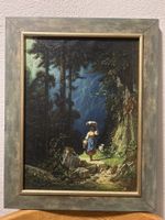 Carl Spitzweg Gemälde, "Mädchen mit Ziege", gerahmt! Druck
