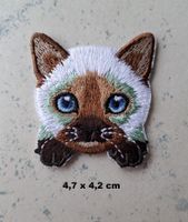 SIAM KATZE - Aufnäher - Aufbügler - Stickerei - 4,7x4,2cm