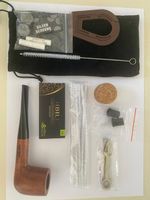Pfeifen-Set mit Pfeife handgefertigt und Zubehörmaterial