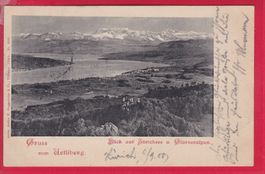 GRUSS VOM UETLIBERG, 21.10.00,BLICK AUF SEE UND GLARNERALPEN