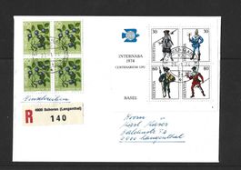 1974 R-Brief mit Internabablock +PJ 73