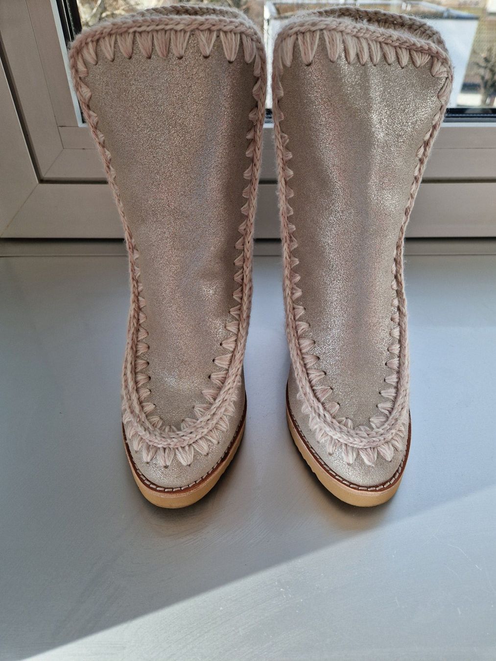 Scarpe da donna: Mou - Keilstiefeletten - beige - Grösse 37 Leder – Usato da Winterthur venduto da sisah 2