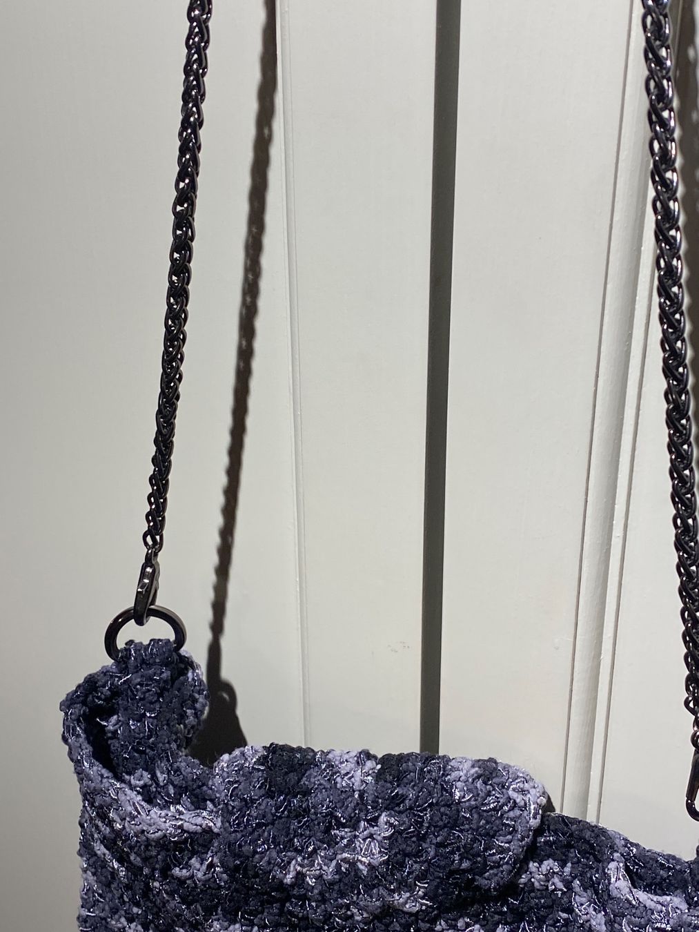 Borse da donna: HANDTASCHE MIT KETTE-BLAUTÖNE,HANDGEMACHT – Nuovo e nell'imballaggio originale da Meienried venduto da ManuelaBoutique 5
