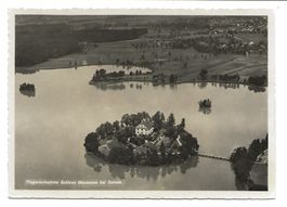Schloss Mauensee bei Sursee (LU) Flugaufnahme - Foto-AK 1944