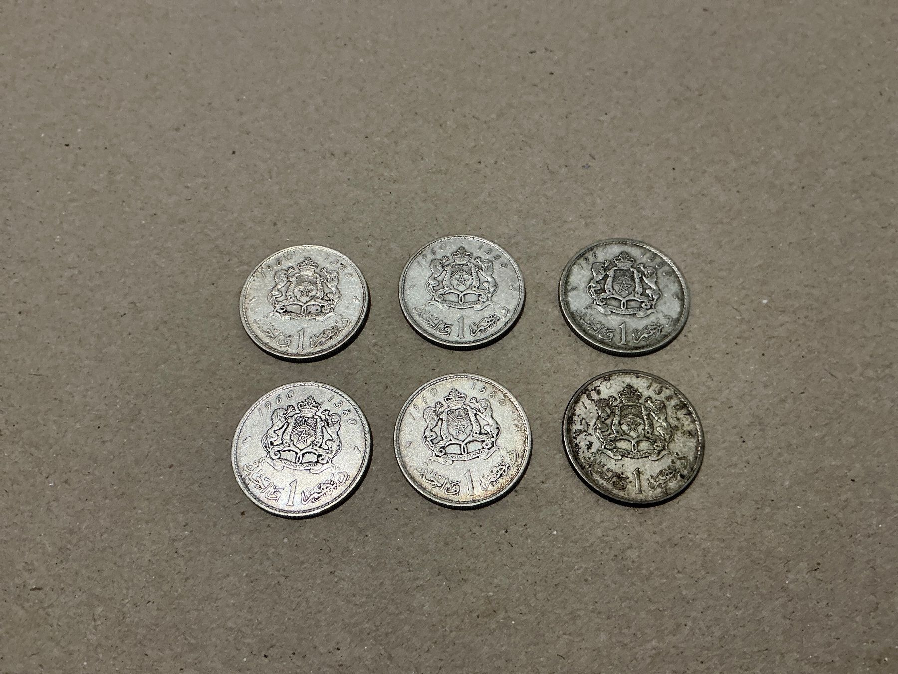 Tutti le monete: 6 x 1 Dirham Marokko Silber 1960 – Usato da Oberurnen venduto da Numi2000