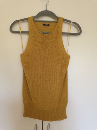 Massimo Dutti Top Mustard Yellow Size XS NEW