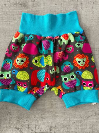 Kurze Pumphose Mitwachshose Tiere Gr. 80/86 NEU