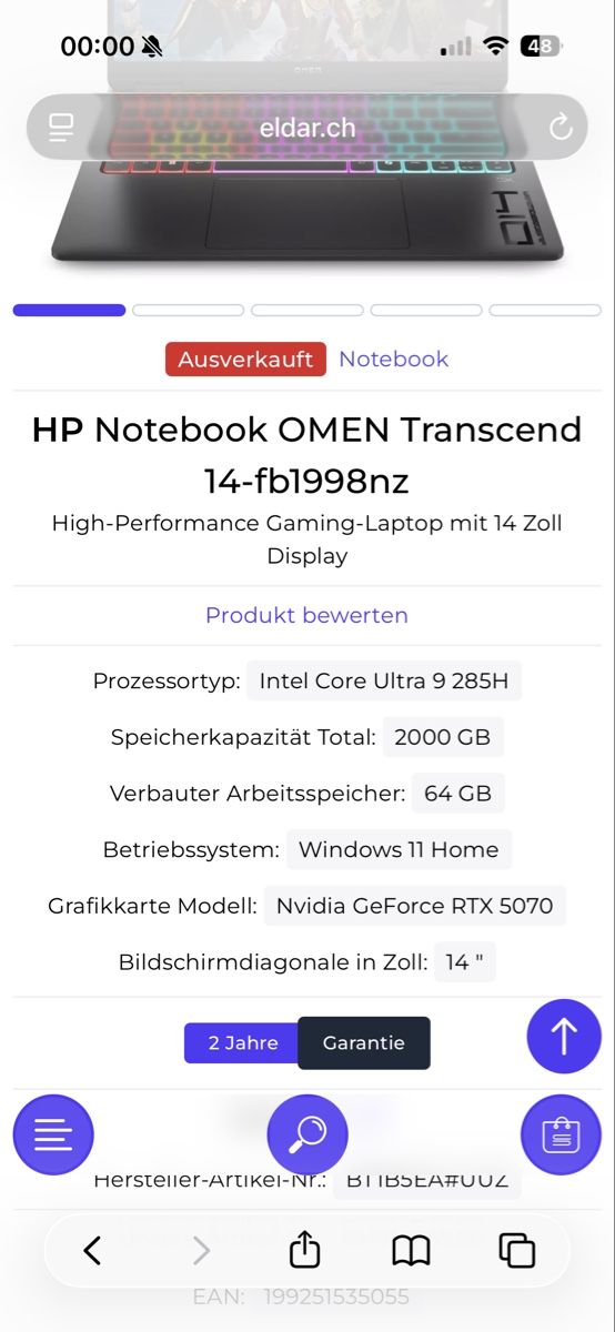 Hewlett Packard Notebook: HP OMEN 14 – Nuovo (secondo la descrizione) da Regensdorf venduto da efe77 2