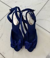 Elegante blaue Absatzschuhe Gr. 39 mit Schleife