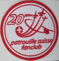 Patrouille Suisse Fanclub Aufnäher 20 Jahre Stoff ohne Klett