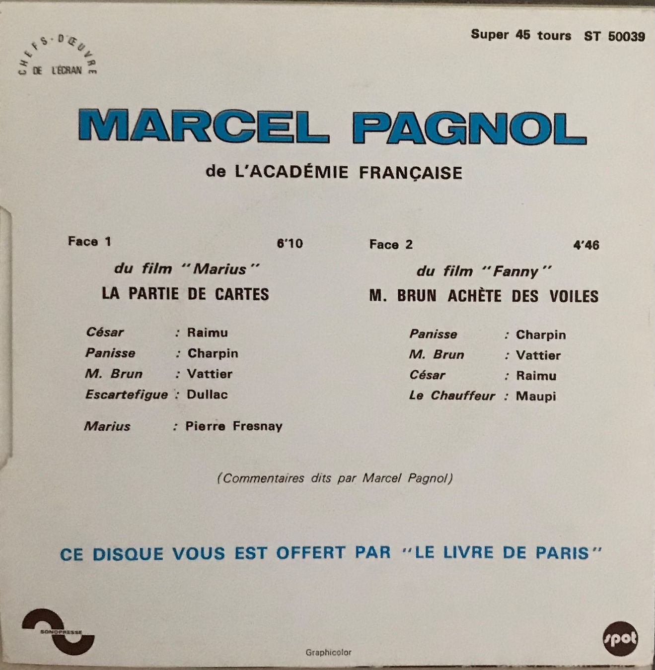 Dischi in vinile: MARCEL PAGNOL - LA PARTIE DE CARTES – Usato da Bussigny venduto da vinyl-pas-cher 1