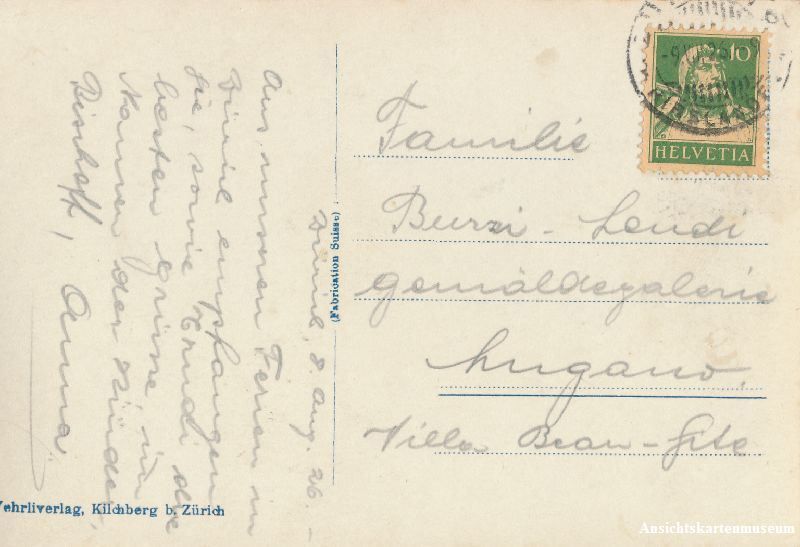 Ansichtskarten: Zürich - Hauptbahnhof + 1926 – Gebraucht aus Emmenbrücke von teestube 1