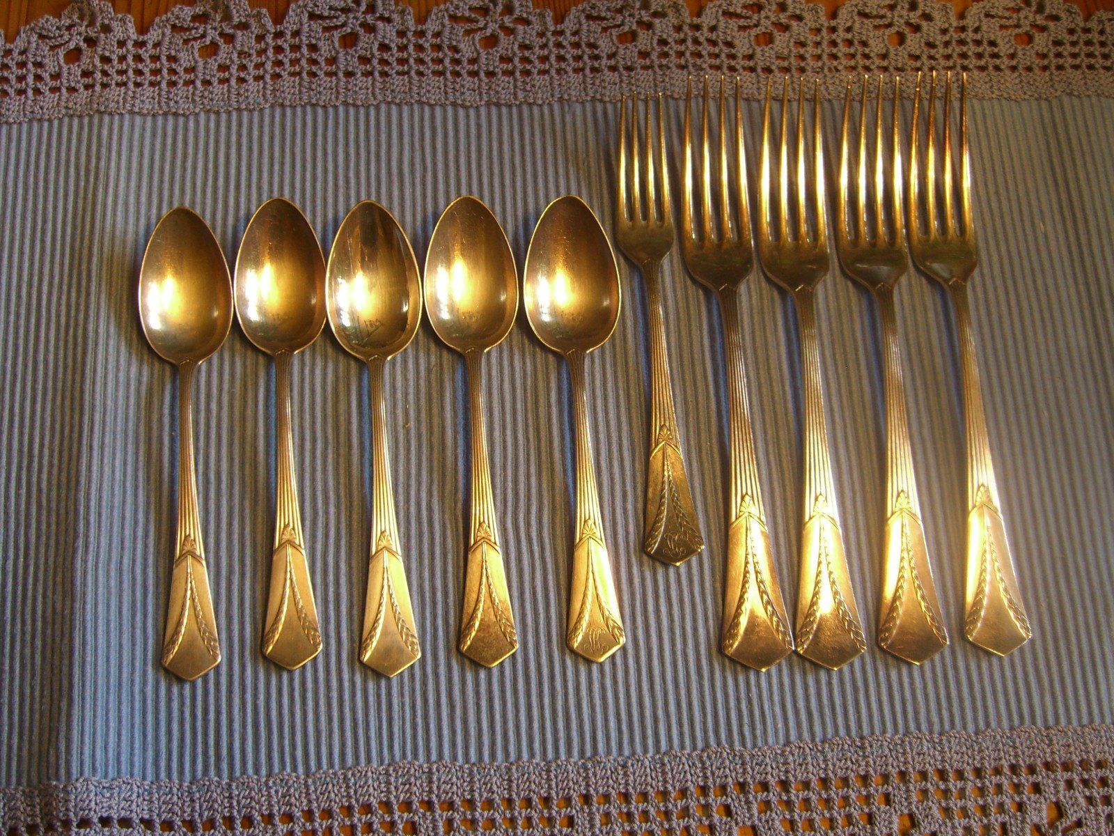 WMF Set di posate: WMF Silber-Besteck"Wien" (Fächermuster), 20 Teile versilbert – Usato da Winterthur venduto da Gaia 7