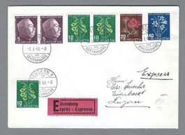 1948 PJ SATZBRIEF,  0 LUZERN 6.I.49, PORTOGERECHTE FRANKATUR