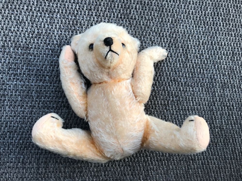 OURS PELUCHE ANCIENNE Avec Yeux Sulfure Verre Bleu EUR 30,00 - PicClick FR