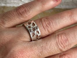 Silber Ring mit Sternen & Herzen (54)