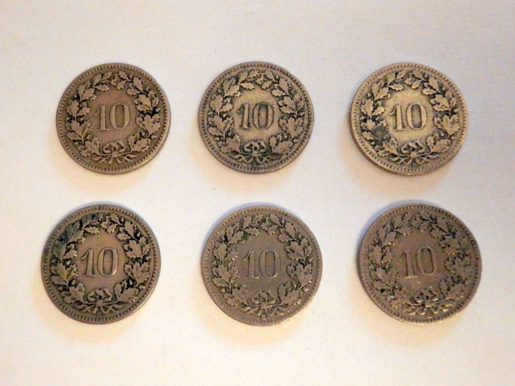Toutes les monnaies: Lot 10Rp. 1885 - 1908, diverse,  s - ss – D'occasion à Ueberstorf par dinbau 8
